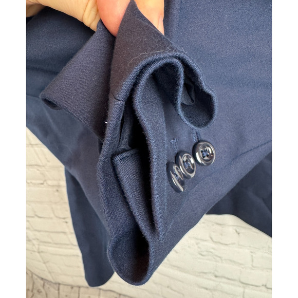 CHICO'S blue cotton blend classic blazer jacket size 2 (L) - Picture 4 of 7
